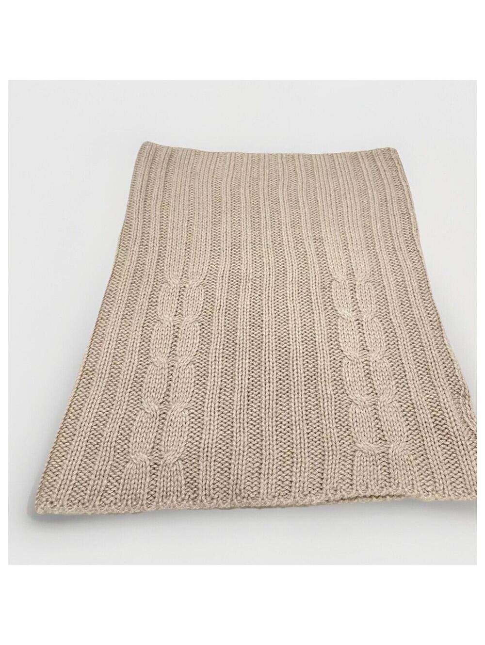 Womens Knit Cowl Neck Scarf Light Brown Tan Beige Cozy Warm Soft Winter Accessor